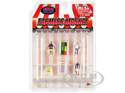 Farmers Market 6 piece Diecast Set (3 Figures and 3 Accessories) Limited Edition to 4800 pieces Worldwide for 1/64 Scale Mo...