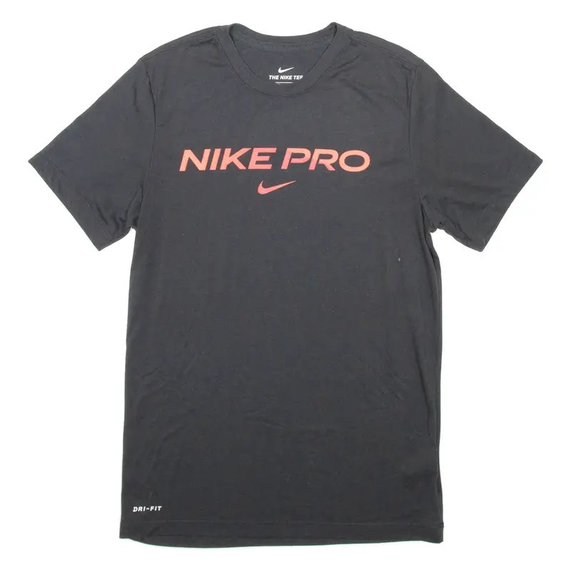 NIKE PRO Mens T-Shirt Black Crew Neck S