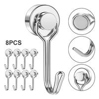 8 Pcs Mini Heavy Duty Magnetic Hooks Swivel Swing Magnetic Hook Strong Neodymium Magnet Hooks for Hanging, Perfect for Refrig...