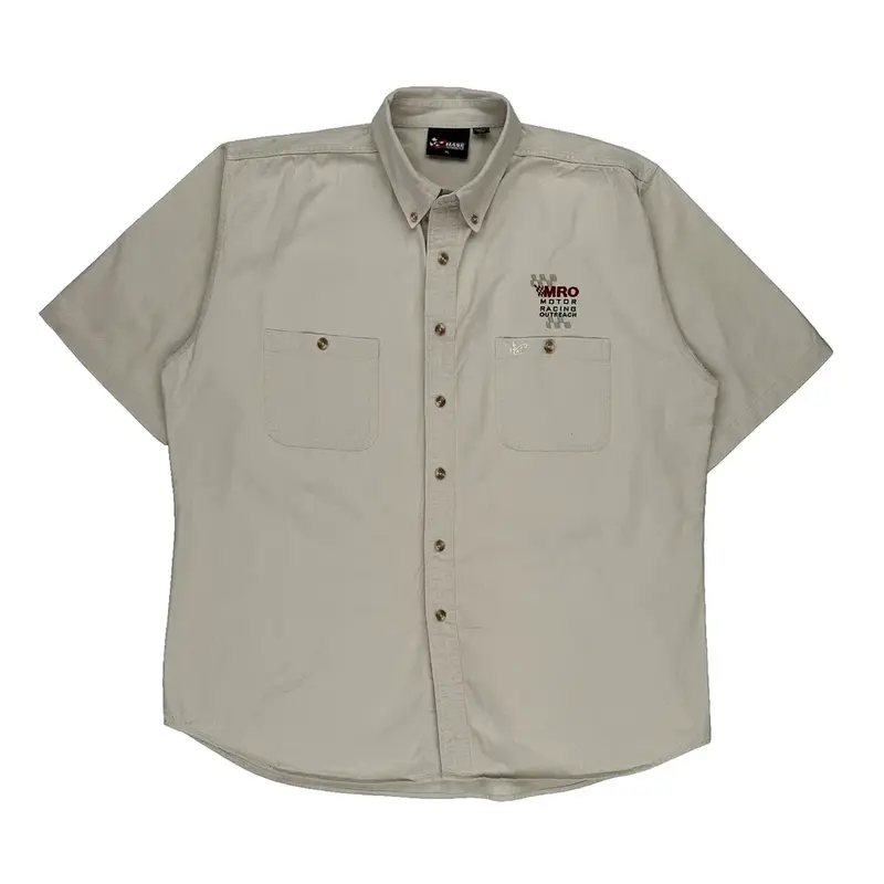 Mro Racing Outreach Chase Authentics Short Sleeve Shirt - XL Beige Cotton | Size: x-large