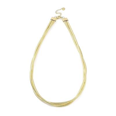 304 Stainless Steel Multi Layered Round Snake Chain Necklaces for Women