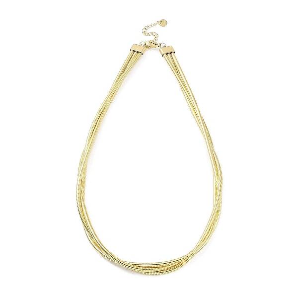 304 Stainless Steel Multi Layered Round Snake Chain Necklaces for Women