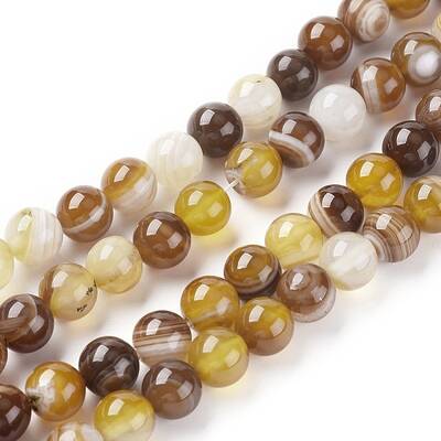 Natural Striped Agate/Banded Agate Beads Strands