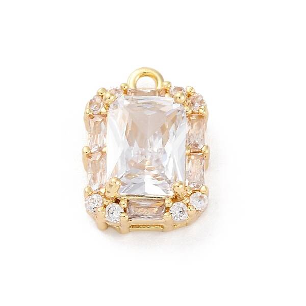 Brass Micro Pave Clear Cubic Zirconia Pendants