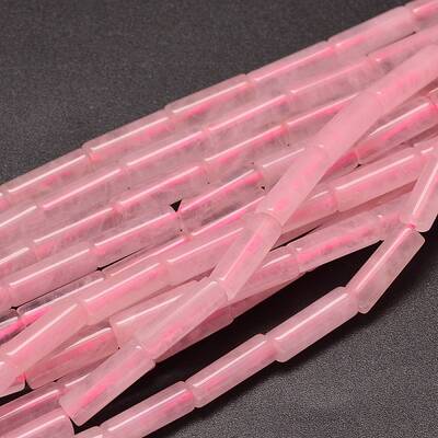 Natural Rose Quartz Column Beads Strands