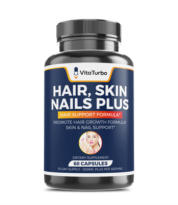 Hair, Skin, and Nails Plus - 60 Capsules - 500mg Per Serving