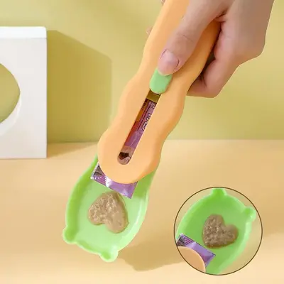 Pet Cat Strip Feeder, Cat Strip Squeezer, Fun Pet Feeding Spoon For Squeezing Liquid Pet Food