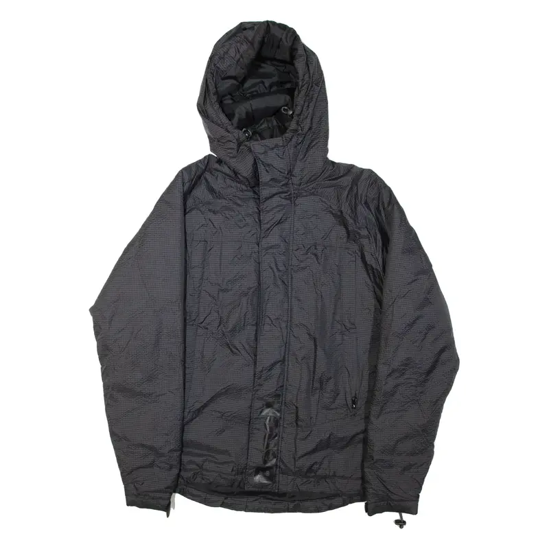 BENCH Mens Jacket Black Hooded Check L