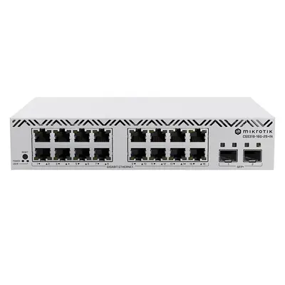 Mikrotik CSS318-16G-2S+IN | 16x Gigabit Ethernet with 2x 10GbE SFP+ Ports Managed Network Switch