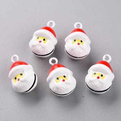 Christmas Baking Painted Brass Bell Pendants