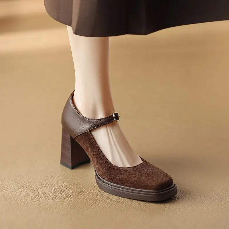 CHIKO Vanessa Square Toe Chunky Heels Mary Jane Shoes