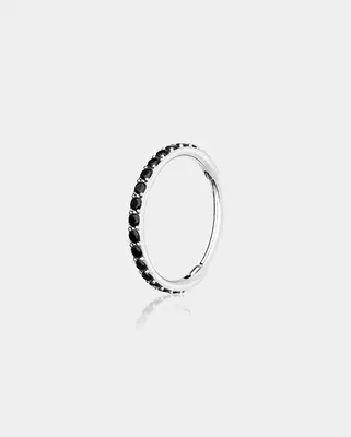 20G Purple CZ Hinged Segment Nose Ring - Black-1 CZ / 5mm