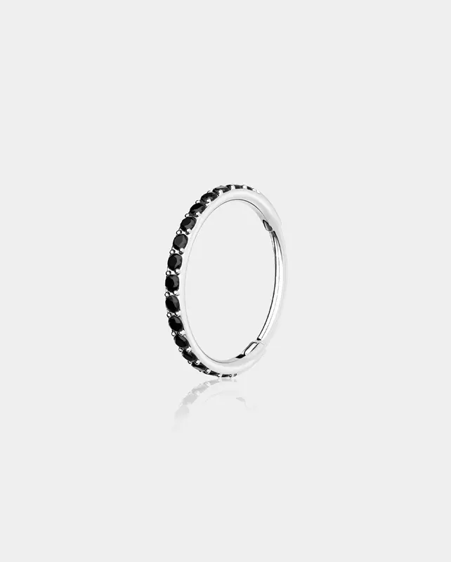 20G Purple CZ Hinged Segment Nose Ring - Black-1 CZ / 5mm
