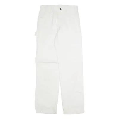 DICKIES Carpenter Cargo Mens Trousers White Regular Straight W28 L32