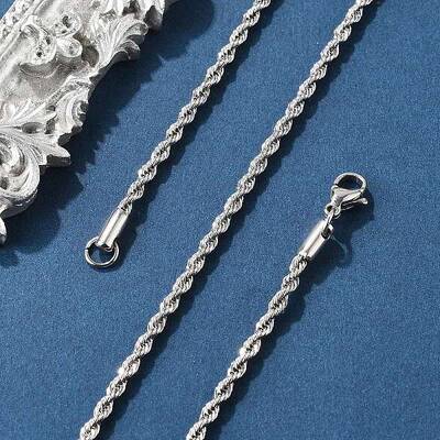 Tarnish Resistant 304 Stainless Steel Rope Chain Necklaces
