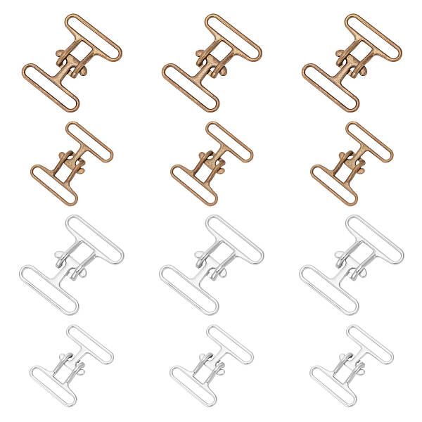 12Pcs 4 Style Alloy Belt Strap Buckles