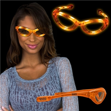 200 Custom LED Flashing Sunglasses - Orange - Battery Powered & ...
