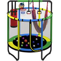 SEGMART Mini Round Trampoline for Kids with Basketball Hoop, 55'' Indoor Outdoor Toddler Trampoline with Enclosure Net, Swing...
