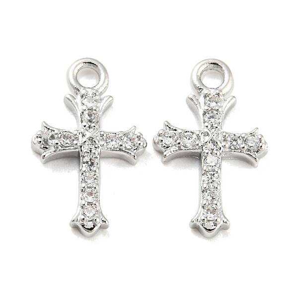 Brass Micro Pave Cubic Zirconia Pendants