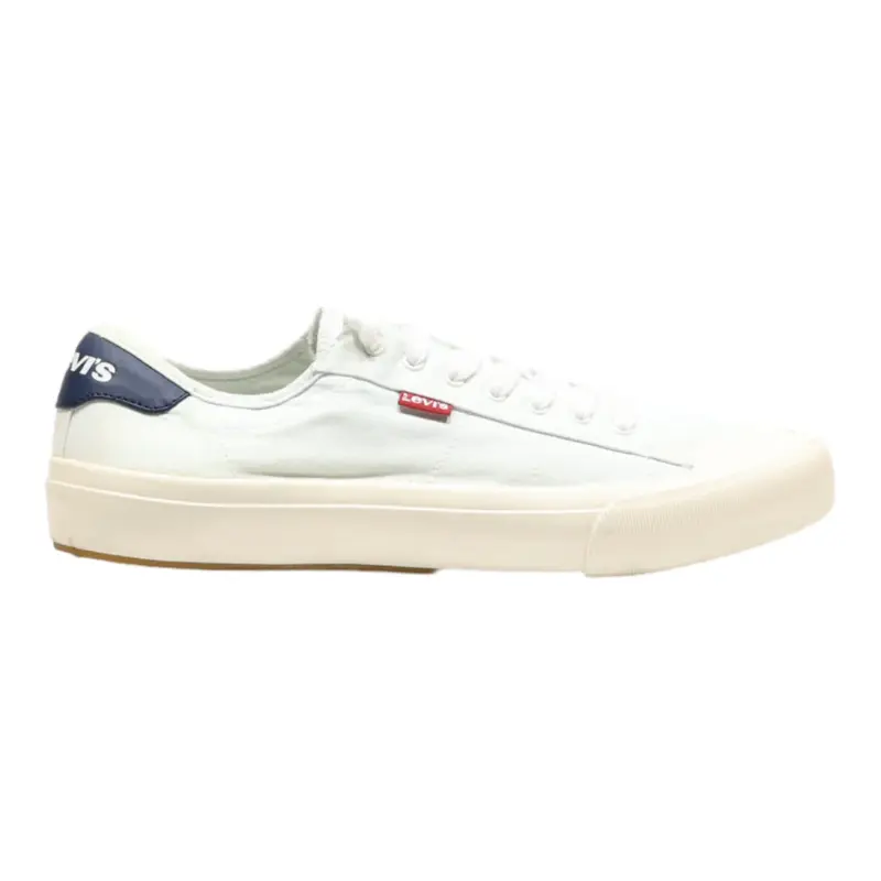 LEVI'S Low Top Trainers White Canvas Mens UK 10