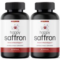 Happy Saffron β Natural Mood & Focus Booster | Pure Saffron Extract Supplement | 90 Capsules | Made in USA | Clean Ingredie...