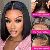 [NEW IN] GIESWY HAIRGlueless Wig Straight Brazilian Human Hair Wig Ready to Wear 5x5 HD Transparent Lace Closure Wigs Pre Cut...