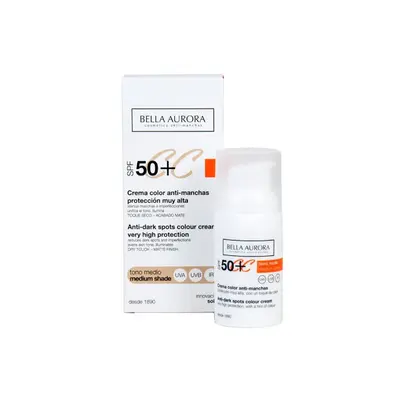 Bella Aurora CC Anti-Blemish Cream Spf50 Medium Tone 30 ml