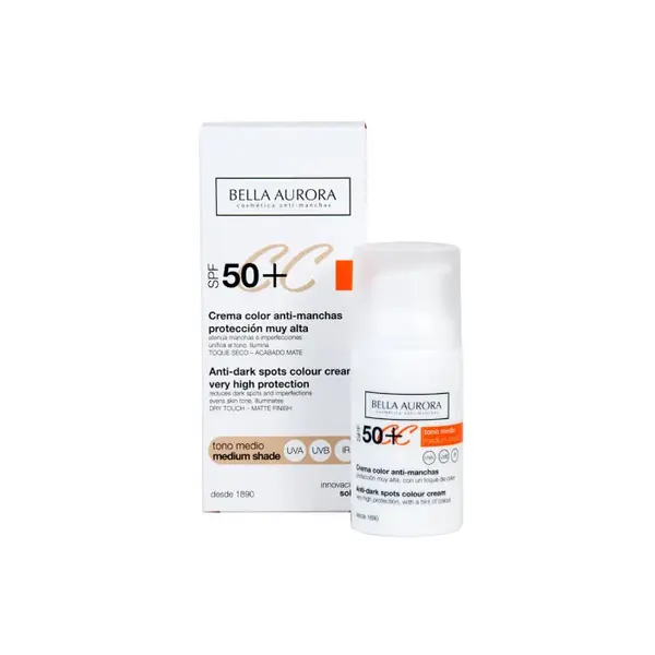 Bella Aurora CC Anti-Blemish Cream Spf50 Medium Tone 30 ml