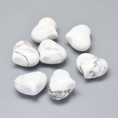 Natural Howlite Heart Palm Stone