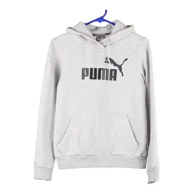 Age 13-14 Puma Hoodie - Medium Grey Cotton Blend