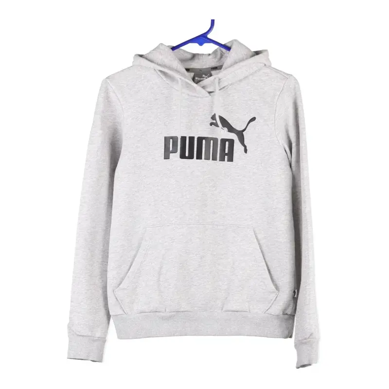 Age 13-14 Puma Hoodie - Medium Grey Cotton Blend
