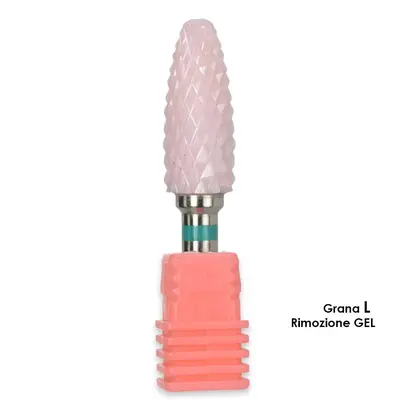 Melcap pink ceramic cutter tip shark shape grit l for gel removal