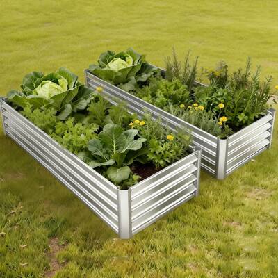 Garvee All-Weather Protection Raised Garden Bed - Galvanized Metal Planter Box with Clear Canopy, Large Screen Windows, Mini ...