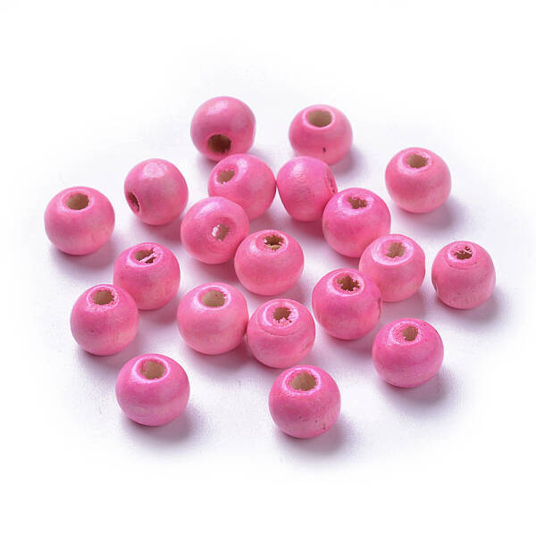 Dyed Natural Wood Beads