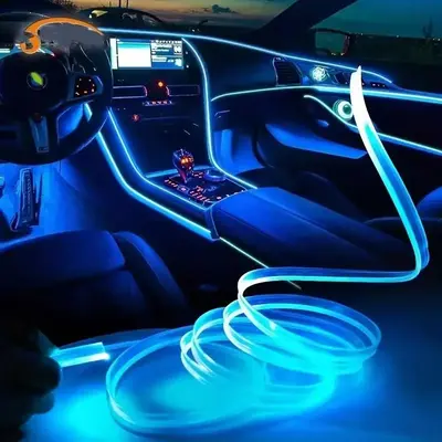 Car Interior LED Light Strip, USB Powered Environment LED Lighting Kit with APP Control, Decorative Light for Car Door, Conso...