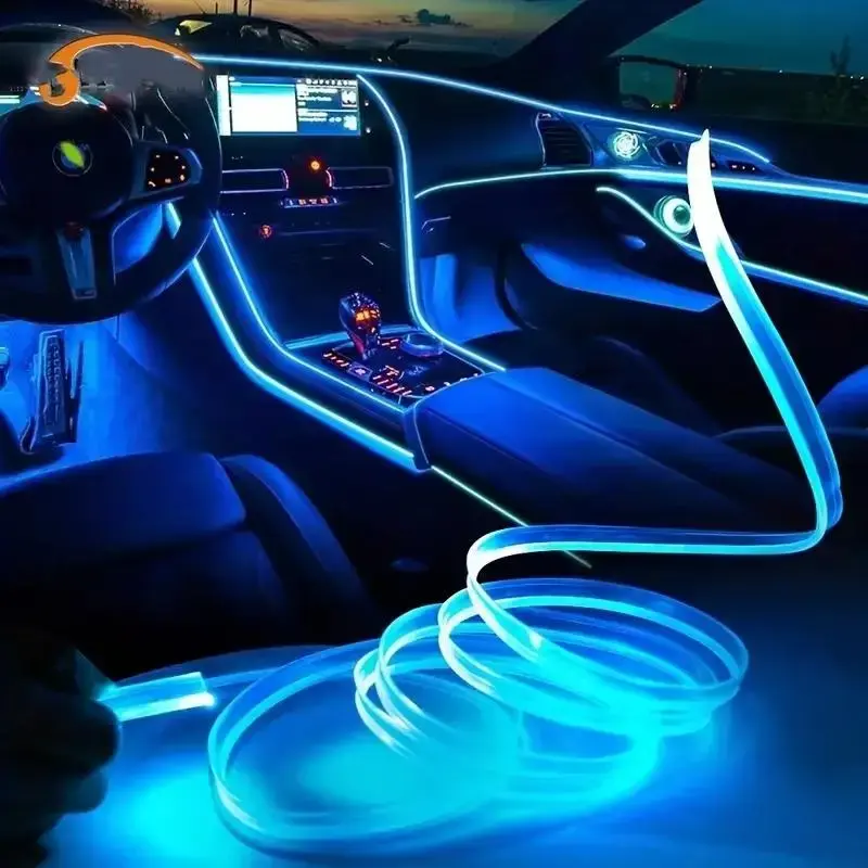 Car Interior LED Light Strip, USB Powered Environment LED Lighting Kit with APP Control, Decorative Light for Car Door, Conso...