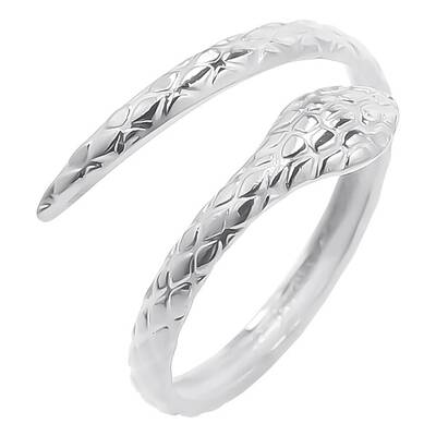Non-Tarnish 201 Stainless Steel Snake Wrap Open Cuff Ring for Women