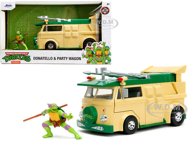 Party Wagon Green and Beige and Donatello Diecast Figure \