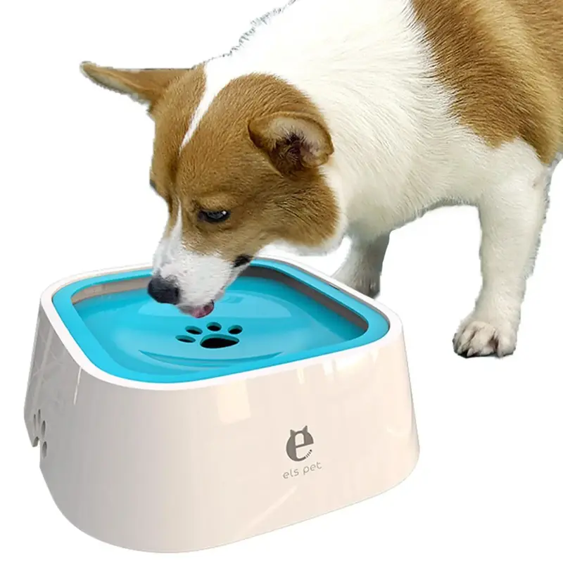 Dog Water Bowl for Small Medium Large Dogs, No-Spill Pet Water Bowl, Slow Water Feeder Bowl for Dogs Cats, Floating Disk Desi...