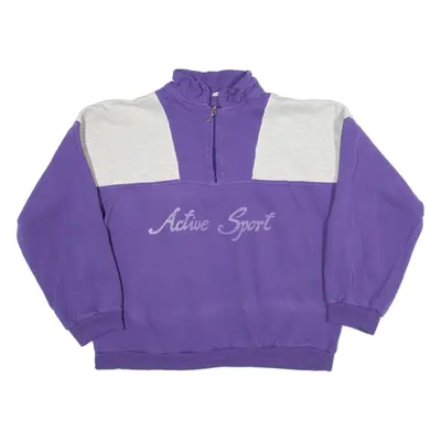 Active Sport Womens Sweatshirt Purple 1/4 Zip L