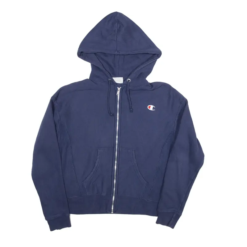CHAMPION Reverse Weave Hoodie Blue Full Zip Womens S
