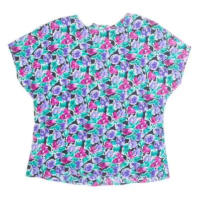 Womens Printed Top Purple Floral L