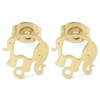 Elephant Ion Plating(IP) 304 Stainless Steel Stud Earring Findings