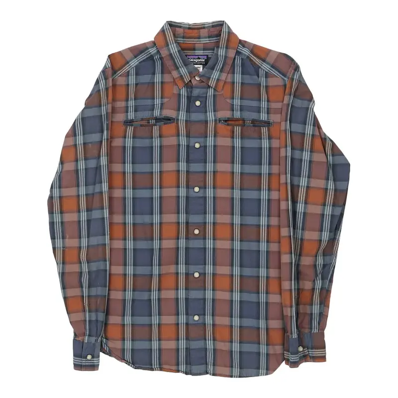 Patagonia Checked Shirt - Small Navy Cotton