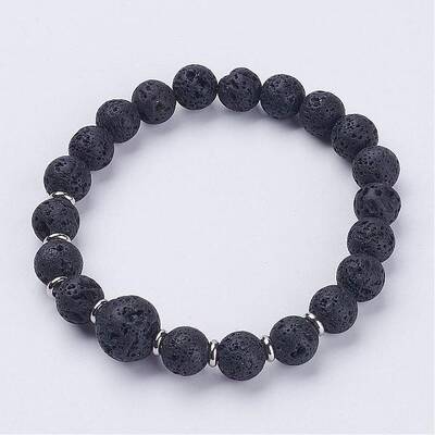 Natural Lava Rock Beads Stretch Bracelets