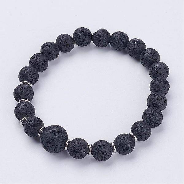 Natural Lava Rock Beads Stretch Bracelets