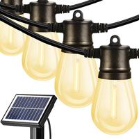Solar Patio Lights, 24/48/100FT Solar String Light Waterproof with 8/16/30 LED Shatterproof Bulbs for Garden Yard Deck Warm W...