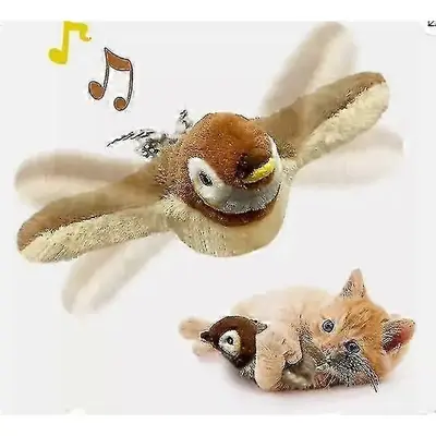Electronic Interactive Flying Bird Cat Toy Hanging Pet Flapping Wings Sparrow