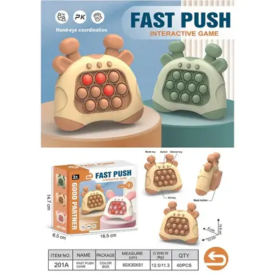 Cartoon Deer Shape Quick Push Game Console Electronic Pop It Game Light Up Pop It Pro Fast Push Puzzle Game Quick Push For Ki...