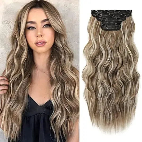 September Restock: REECHO Hair Extensions, 4PCS Clip in Hair Extensions HE001 Natural Soft Synthetic Hairpieces for Women(20 ...